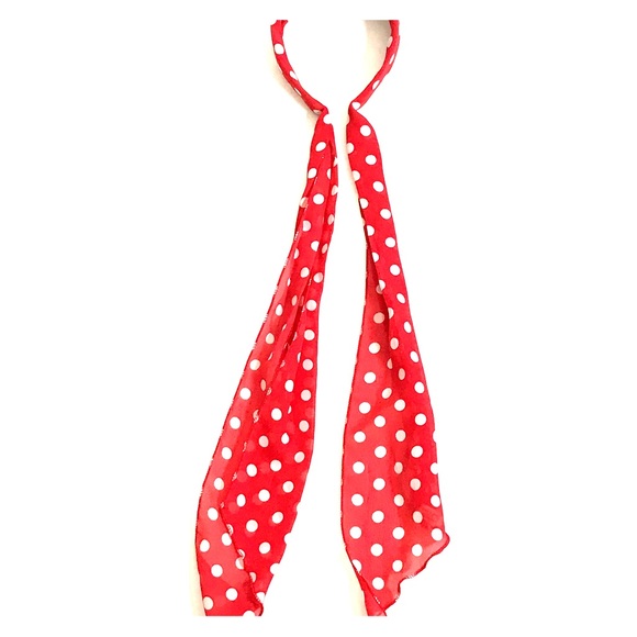 Red white polka dot head band - Picture 1 of 2